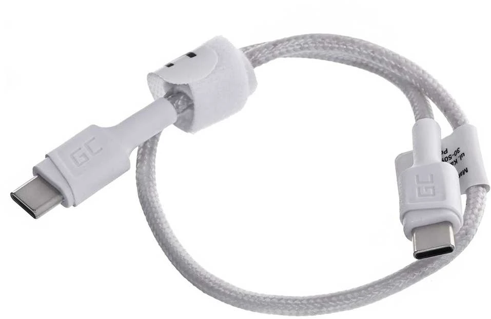 Green Cell Žalias Cell Kabelis Baltas USB-C Type C 30cm Žalias Cell PowerStream su greito įkrovimo Maitinimo tiekimas 60W, Ultra Charge, Quick Charge 3.0