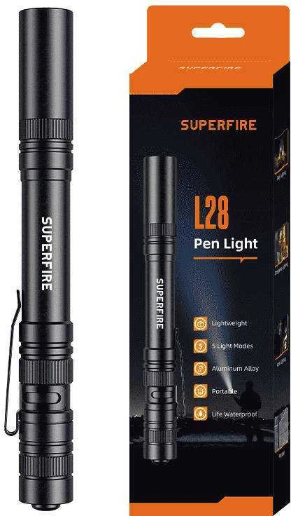 Superfire Žibintuvėlis MINI L28, 121lm, 5W, 2x AAA, 5 funkcijos, IP44