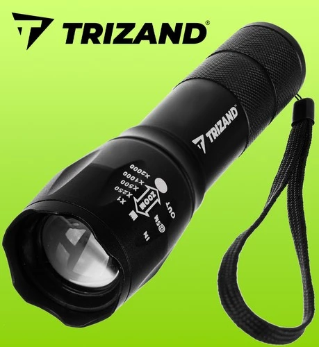 Trizand T6 Taktinis LED žibintuvėlis įkraunamas USB