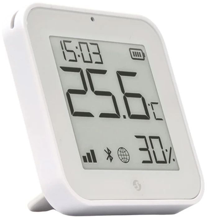 Shelly BLU H&T Ekranas ZB temperatūros, drėgmės, LUX sensorius, Bluetooth, Zigbee, Baltas