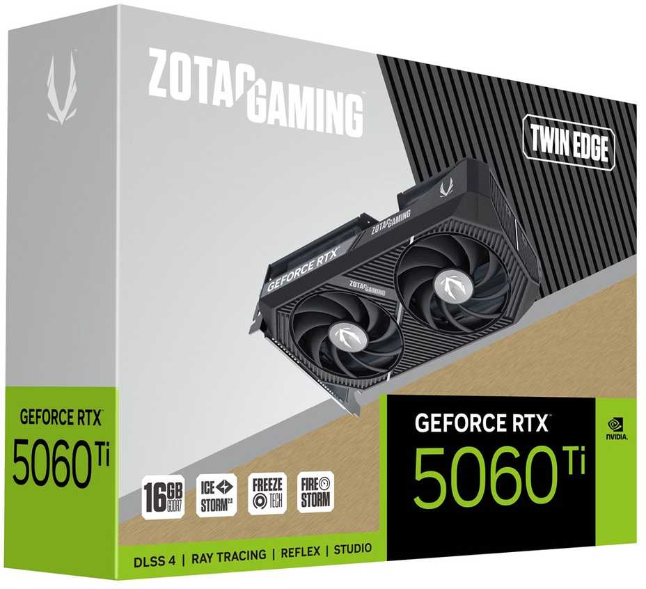 Zotac ŽAIDIMŲ vaizdo plokštė GeForce RTX 5060 Ti Twin Edge NVIDIA 16 GB GDDR7
