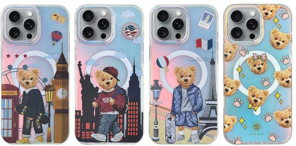 ZUCK BEAR dėklas DARNELL FROSTED LASER suderinamas su MagSafe, skirtas IPHONE 16 paris