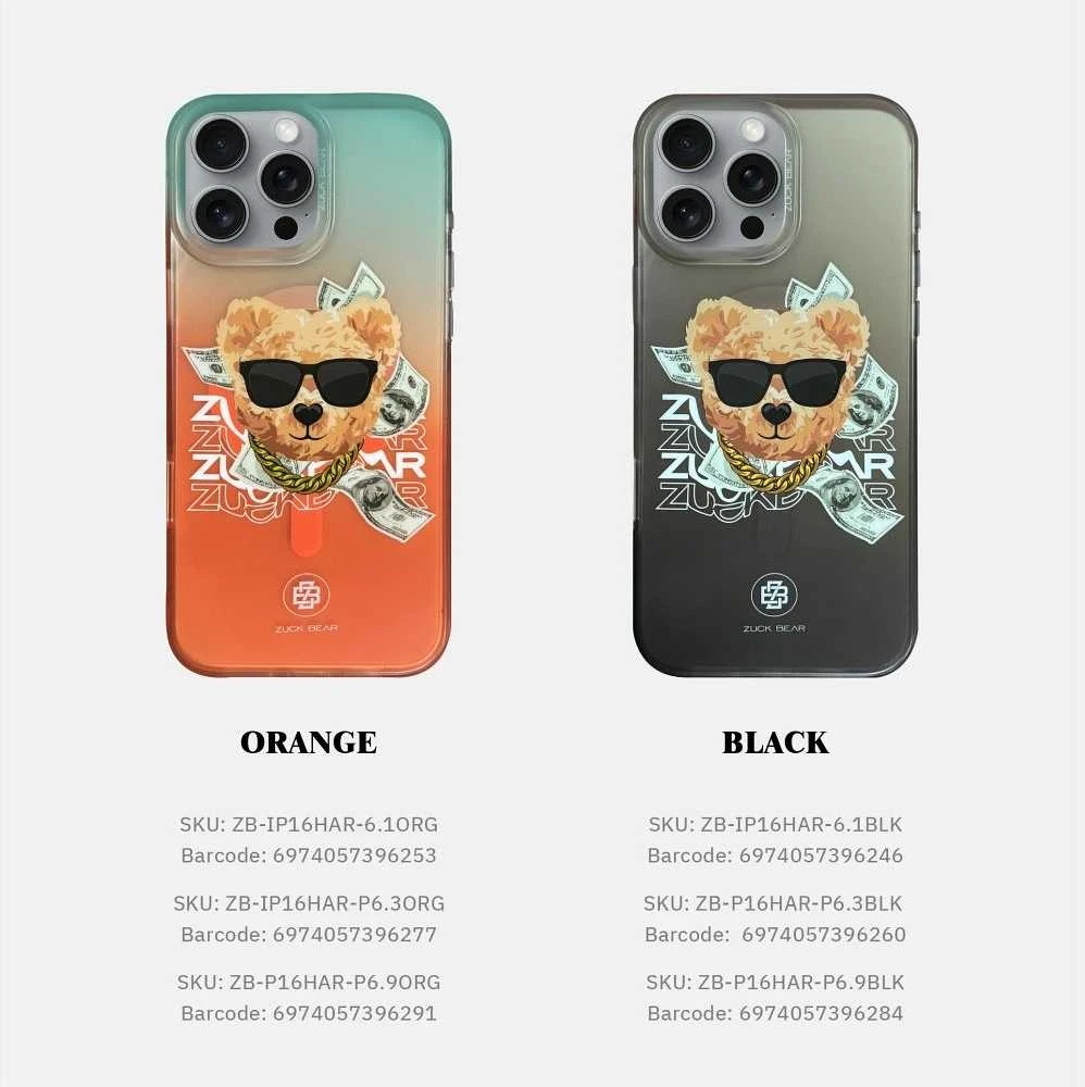 Inne ZUCK BEAR dėklas HAROLD MAG, suderinamas su „MagSafe“, skirtas IPHONE 16 Pro Max, juodas
