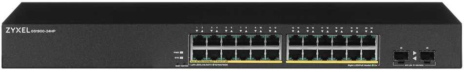 Šakotuvas ZYXEL GS1900-24HP V2, 24 PORT GBE L2 POE SMART SWITCH, MONTAVIMAS, 170 W (5 M. GARANTIJA)
