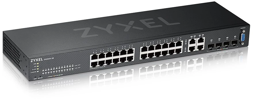 Šakotuvas ZYXEL GS2220-28, ES REGIONAS, 24 PRIEVADŲ GBE L2 KOMUTATORIUS SU GBE UPLINK (1 METŲ NCC PRO PACK LICENCIJA) (5 METŲ GARANTIJA)