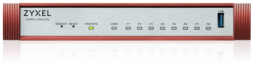 Maršrutizatorius ZYXEL USG FLEX 100 H, 8 GIGABIT USER-DEFINABLE PORTS, 1*USB WITH 1 YR ENTRY DEFENSE PACK (5Y WARRANTY)