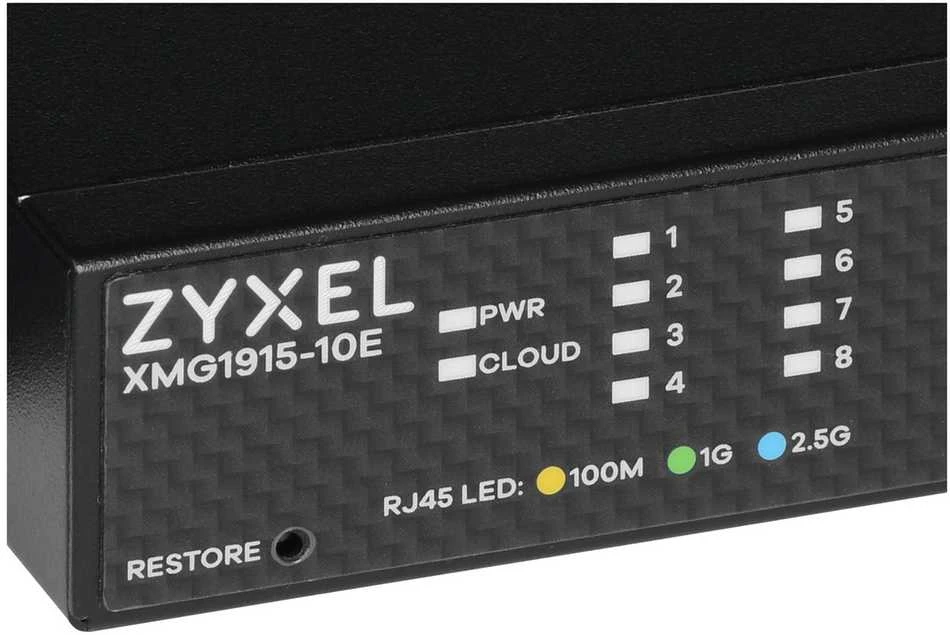 Šakotuvas ZYXEL XMG1915-10E, 8 prievadų 2,5 GBE, 2 SFP+ išmanusis komutatorius, hibridinis režimas, autonominis arba „Nebulaflex“ debesis (5 metų garantija)