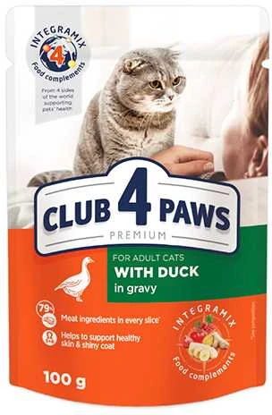 Club 4 Paws konservai katėms su antiena padaže, 100 g