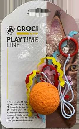 Croci Spa FLYING BALL žaislas katei ant gumytės 4cm 3vnt