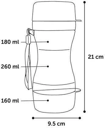 Flamingo 2in1 kelioninė gertuvė su talpa maistui