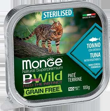 Monge BWild adult paštetas sterilizuotoms katėms su tunu ir daržovėmis 100g