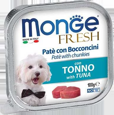 Monge Fresh paštetas šunims su tuno gabalėliais 100g