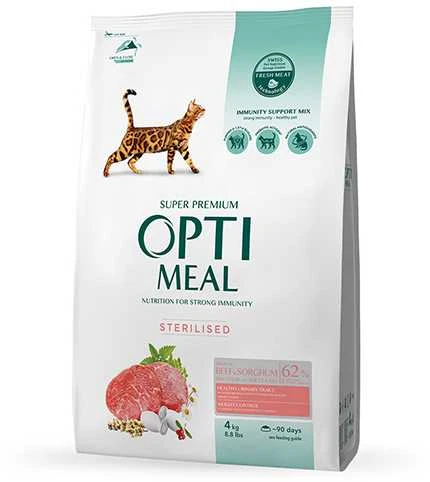 Optimeal Adult Sterilised sausas maistas katėms su jautiena, 700 g