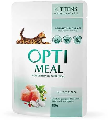 Optimeal Kitten konservai kačiukams su vištiena, 85 g
