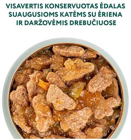Optimeal konservai katėms su ėriena ir daržovėmis drebučiuose,85 g