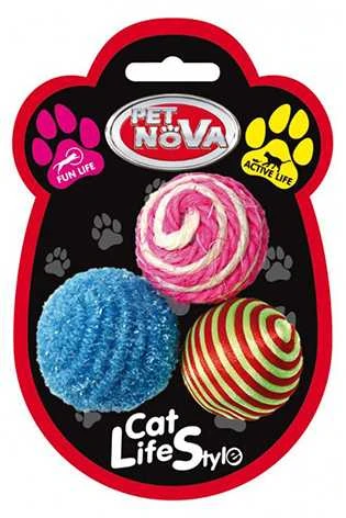 PET NOVA Ballset kamuoliukai katėms 3vnt 2pak
