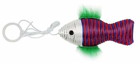 PET NOVA Fish žaislas katei su virvele 10x4cm 3vnt