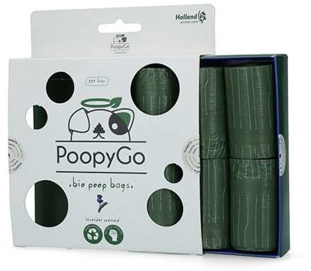 PoopyGo suyrantys higieniniai maišeliai levandų kvapo, 8x15 vnt