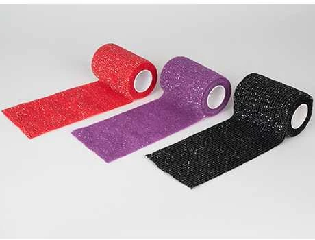 Show Tech Glitter elastinis tvarstis šunims, juodas, 4.5m x 7.5cm