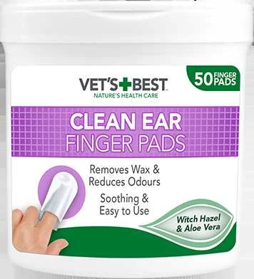 Vet's Best Clean Ear ausų valymo servetėlės, 50 vnt