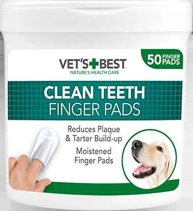 Vet's Best Clean Teeth dantų valymo servetėlės, 50 vnt