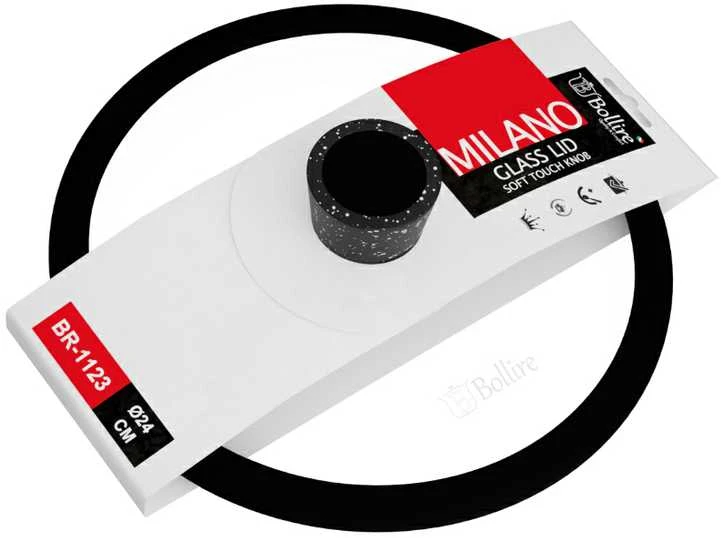 Bollire Stiklinis dangtis MILANO su silikoniniu apvadu 24 cm
