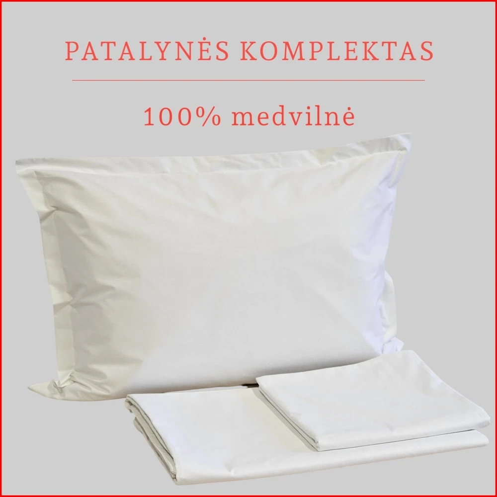 Patalynės komplektas - Antklodės užvalkalas 140x200 cm. + pagalvės užvalkalas 50x70 cm. be užtrauktuko (1 vnt.)