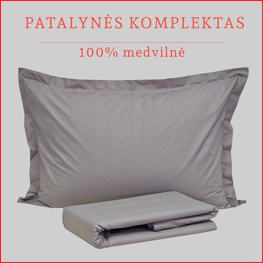 Patalynės komplektas - Antklodės užvalkalas 200x200 cm. + pagalvės užvalkalai 50x70 cm. (2 vnt.)