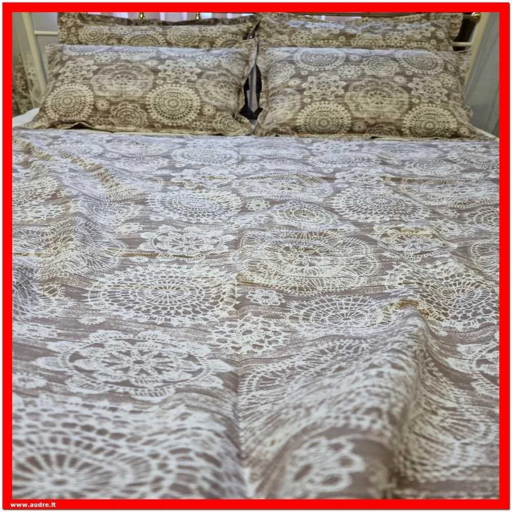 100 proc. medvilnės patalynės komplektas - Antklodės užvalkalas 200x200 cm. + pagalvės užvalkalai 50x70 cm. (2 vnt.)