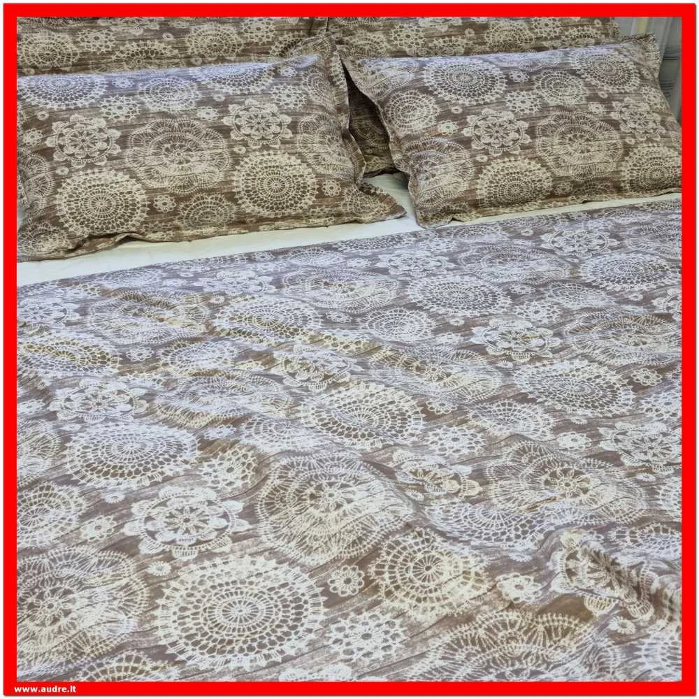 100 proc. medvilnės patalynės komplektas - Antklodės užvalkalas 200x200 cm. + pagalvės užvalkalai 50x70 cm. (2 vnt.)