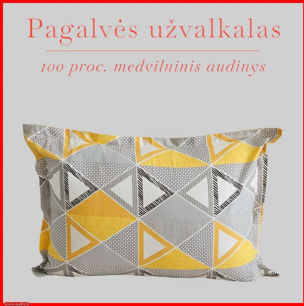 100 proc. medvilnės patalynės komplektas - Antklodės užvalkalas 200x200 cm. + 2 pagalvės užvalkalai 50x70 cm.
