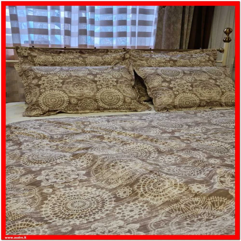 100 proc. medvilnės patalynės komplektas - Antklodės užvalkalas 200x200 cm. + pagalvės užvalkalai 50x70 cm. (2 vnt.)