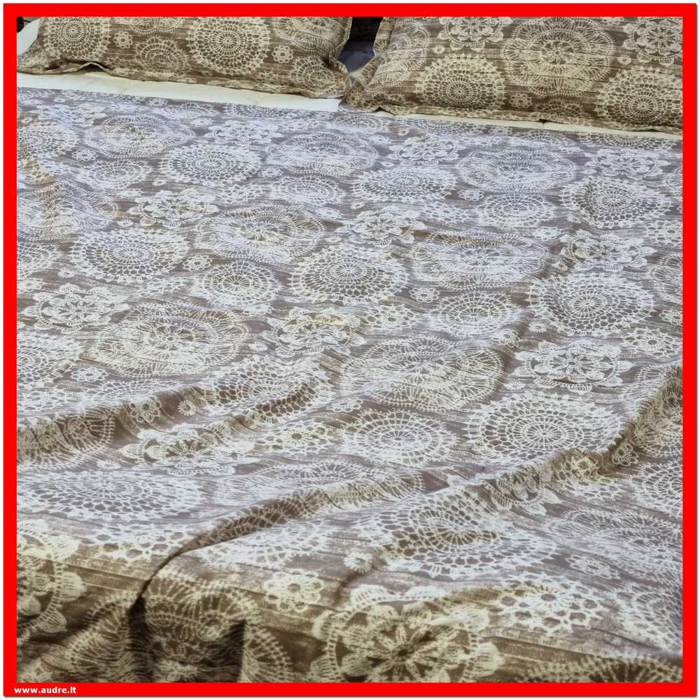 100 proc. medvilnės patalynės komplektas - Antklodės užvalkalas 200x200 cm. + pagalvės užvalkalai 50x70 cm. (2 vnt.)