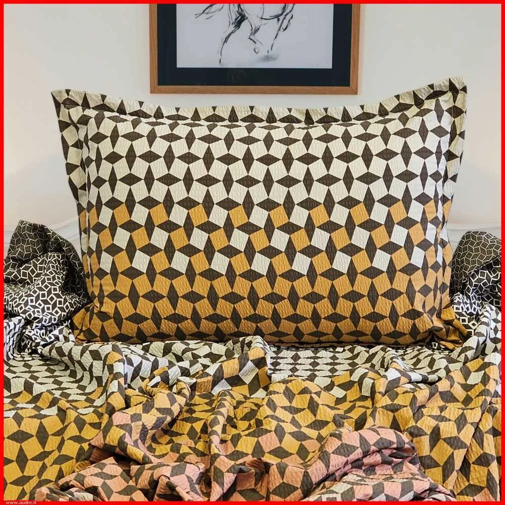 Glamžyto medvilninio audinio antklodės ir pagalvės užvalkalų patalynės komplektas - Antklodės užvalkalas 140x200 cm. + pagalvės užvalkalas 50x70 cm. be užtrauktuko (1 vnt.)