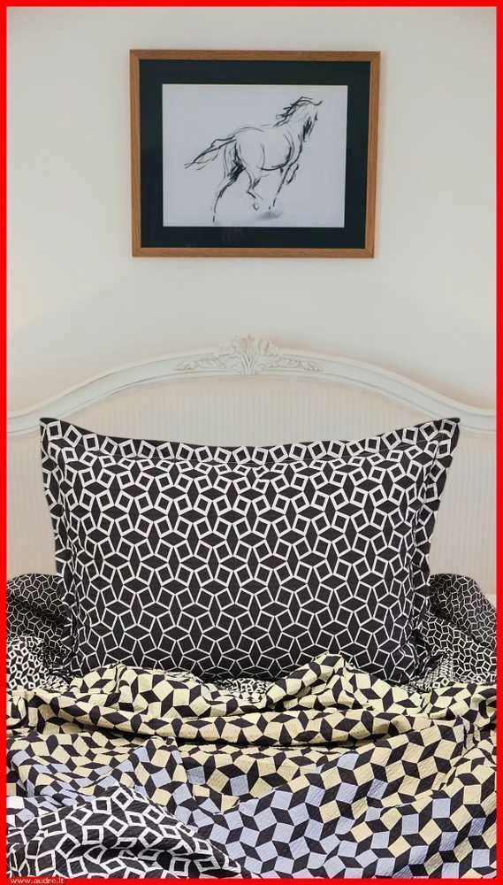 Glamžyto medvilninio audinio pagalvės užvalkalas - 50x70 cm. be užtrauktuko