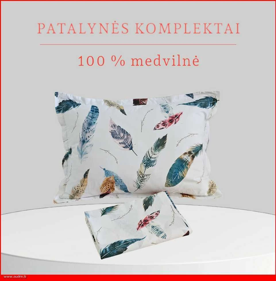 Medvilnės pagalvės užvalkalas - 50x70 cm. be užtrauktuko