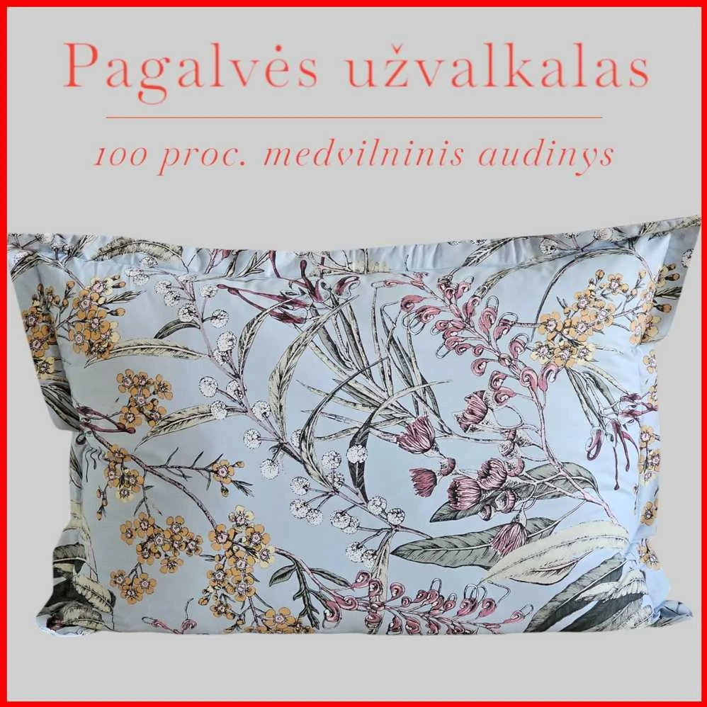 Medvilnės pagalvės užvalkalas - 50x70 cm. be užtrauktuko