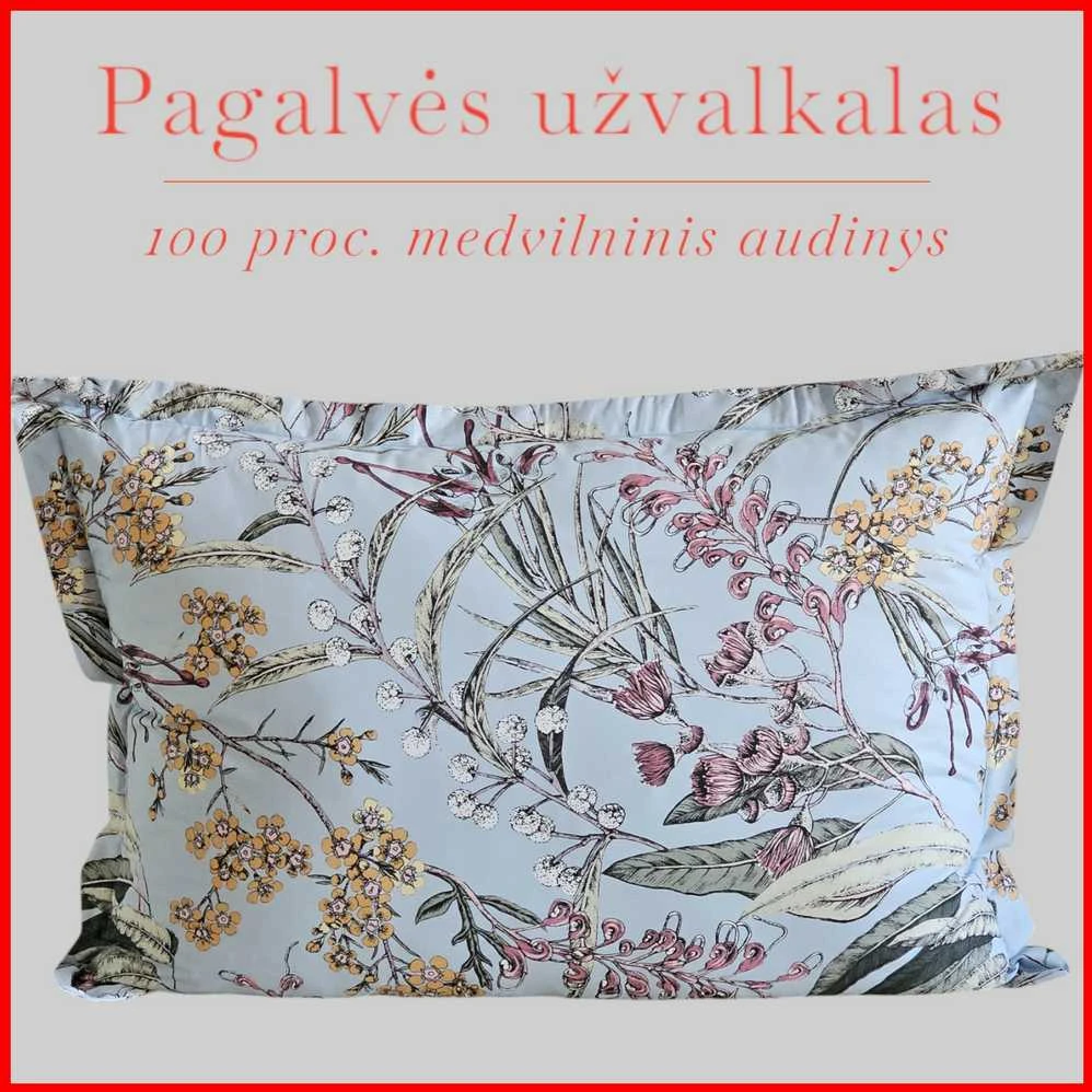 Medvilnės pagalvės užvalkalas - 50x70 cm. be užtrauktuko
