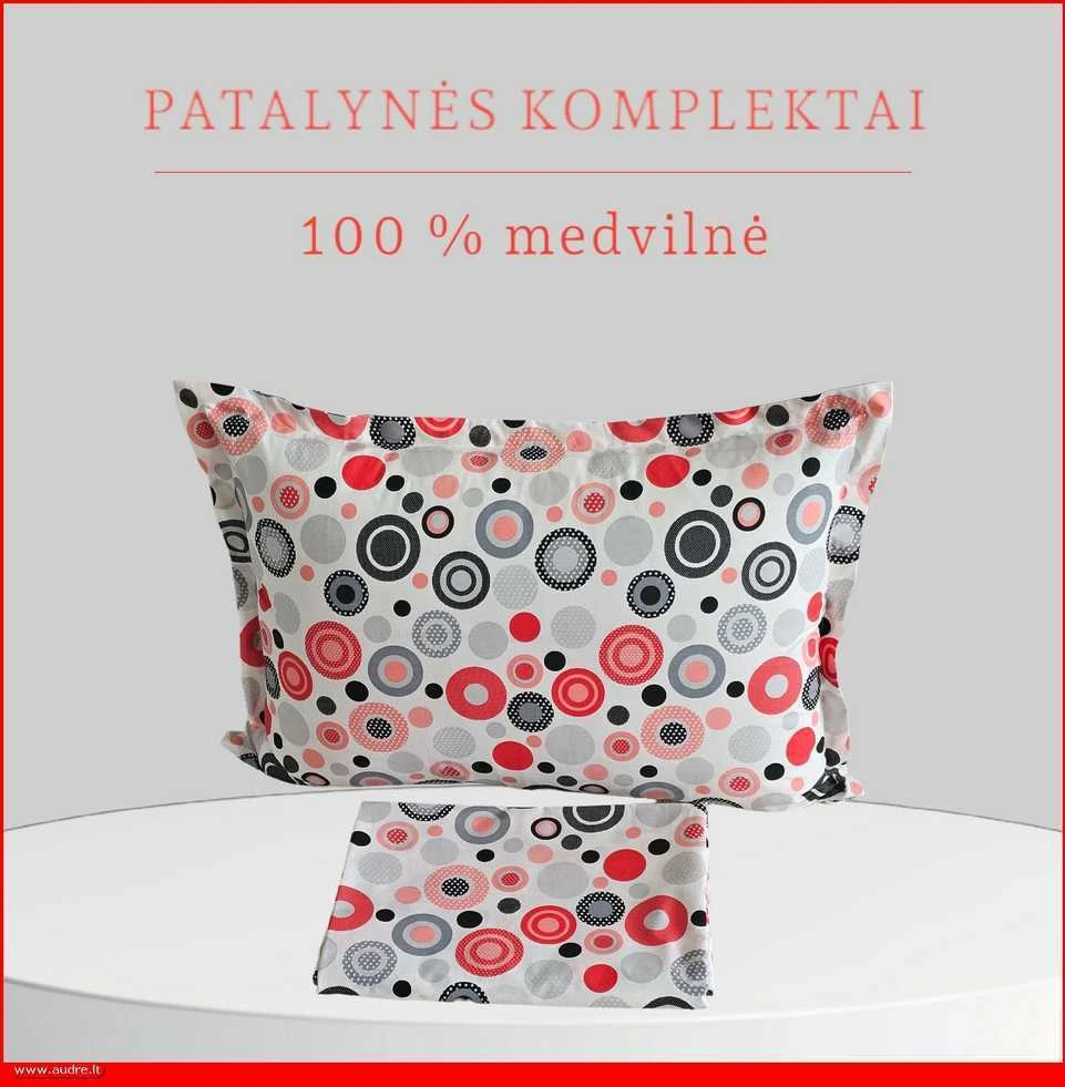 Medvilnės pagalvės užvalkalas - 50x70 cm. be užtrauktuko