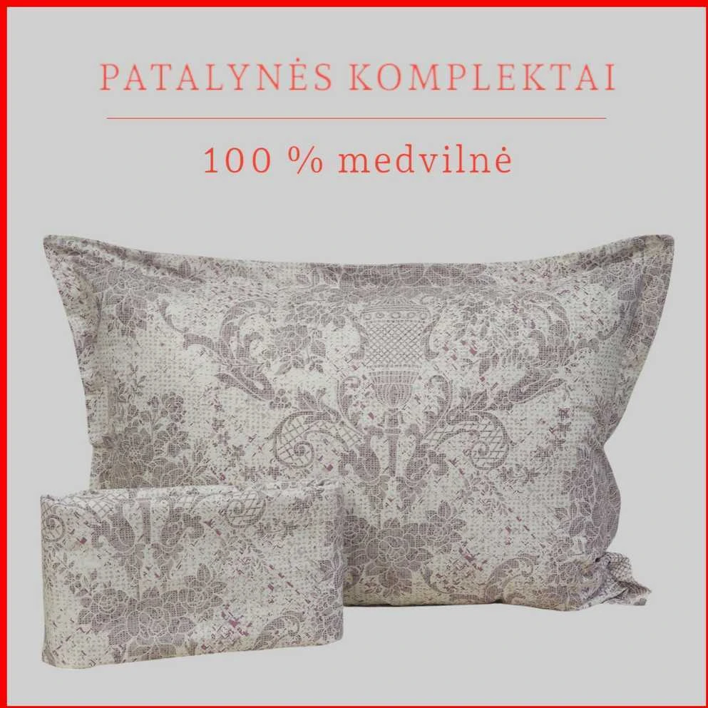 Medvilnės pagalvės užvalkalas - 50x70 cm. be užtrauktuko
