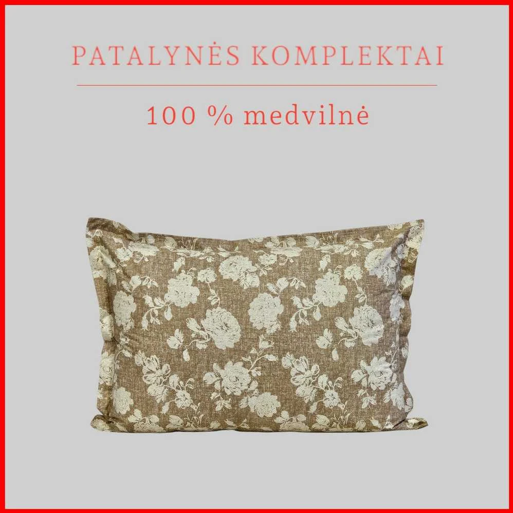 Medvilnės pagalvės užvalkalas - 50x70 cm. be užtrauktuko