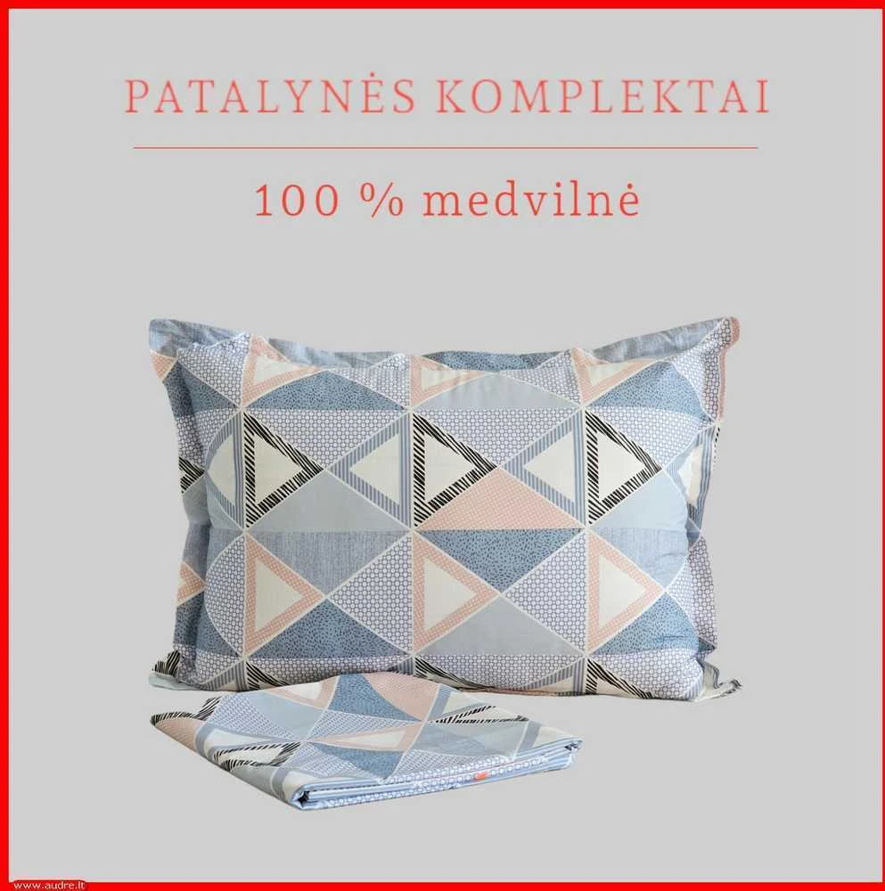Medvilnės pagalvės užvalkalas - 70x70 cm. be užtrauktuko