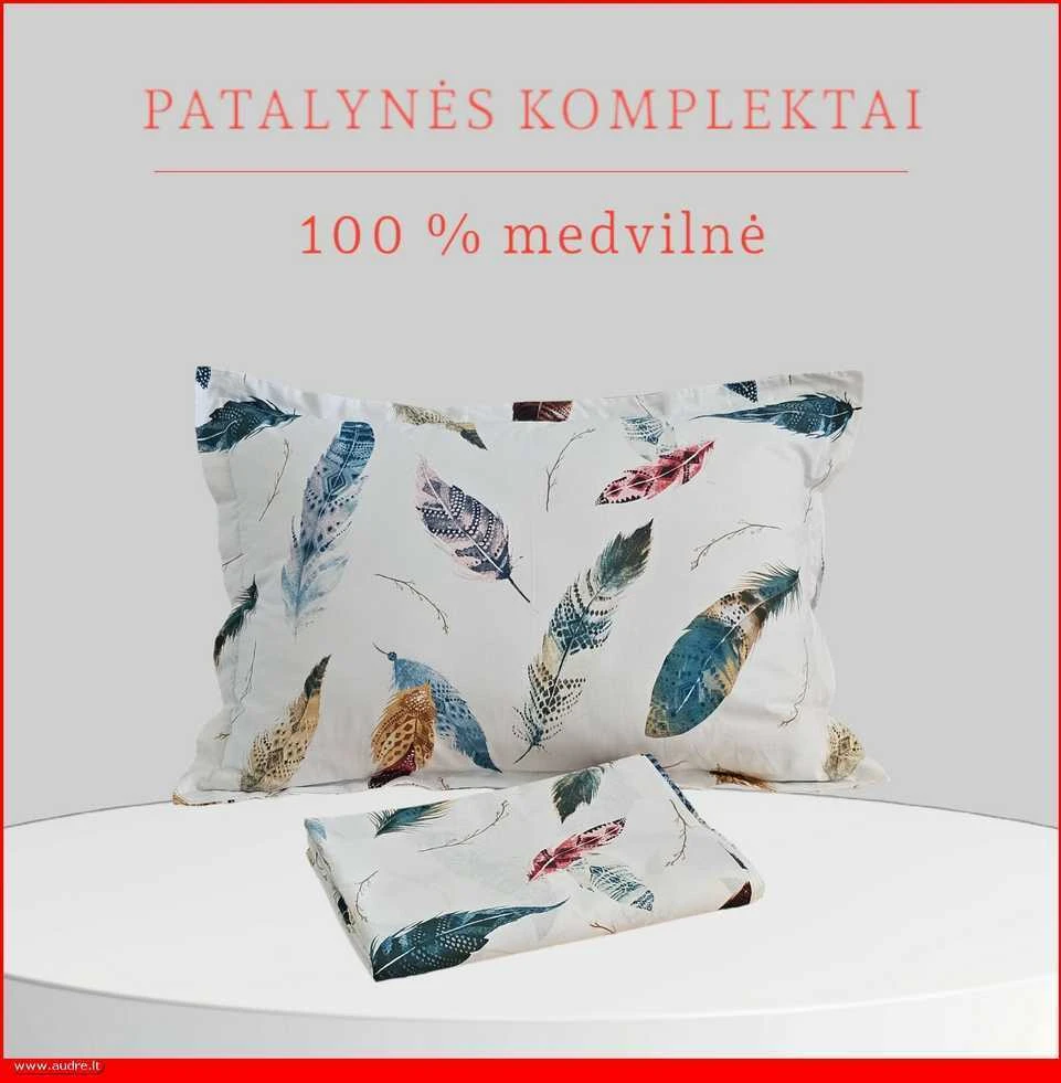 Medvilnės pagalvės užvalkalas - 70x70 cm. be užtrauktuko