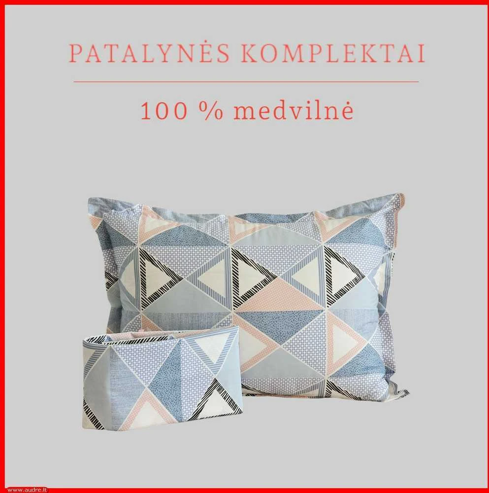 Medvilnės pagalvės užvalkalas - 70x70 cm. be užtrauktuko