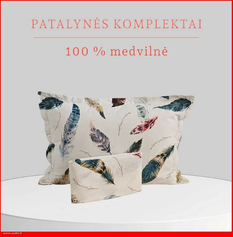 Medvilnės pagalvės užvalkalas - 70x70 cm. be užtrauktuko