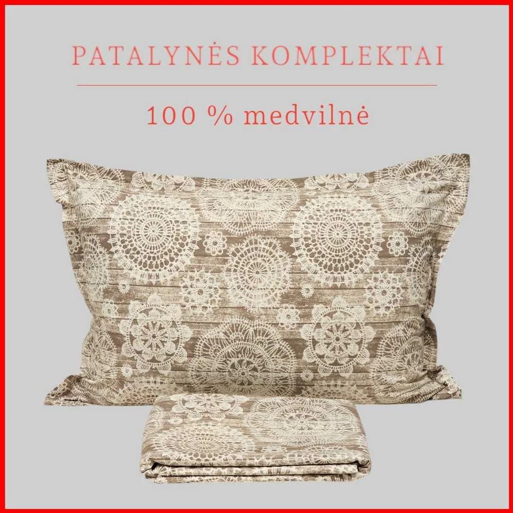 Medvilnės pagalvės užvalkalas - 70x70 cm. be užtrauktuko