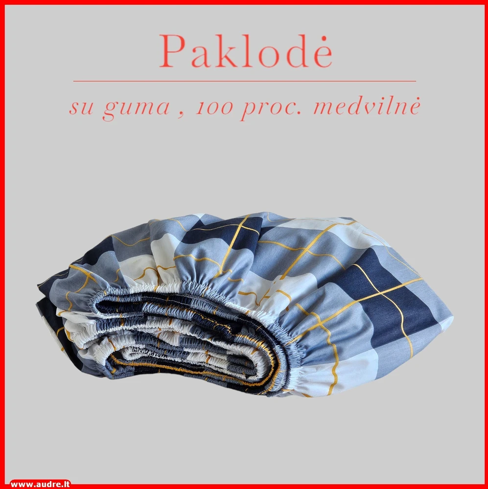 Paklodė su guma - 140x200+20cm.