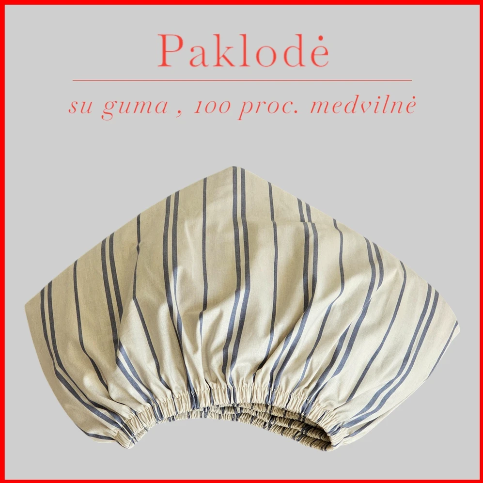 Paklodė su guma - 180x200+20cm.