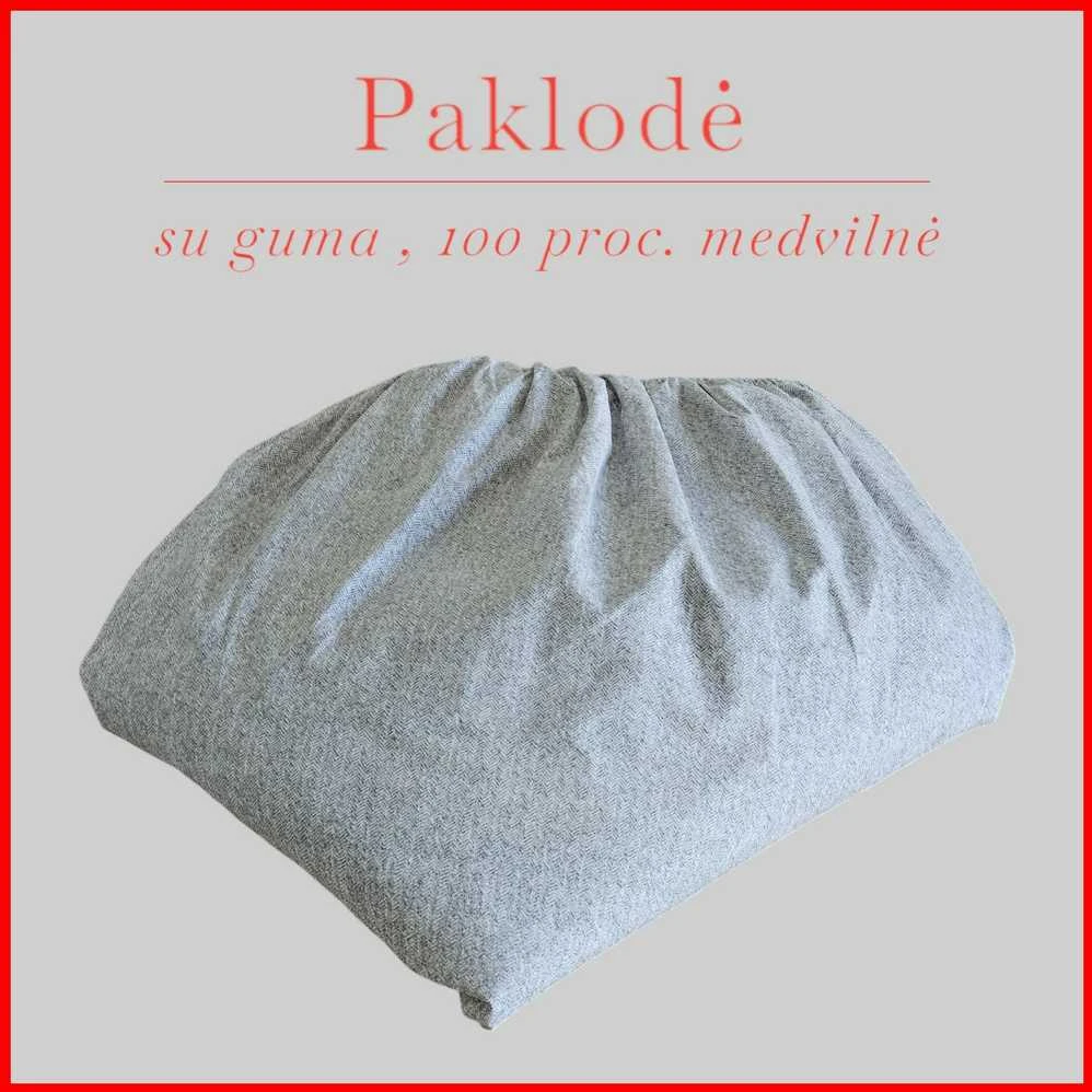 Paklodė su guma 100/140/160/180/200x200+20cm. - 200x200+20cm.
