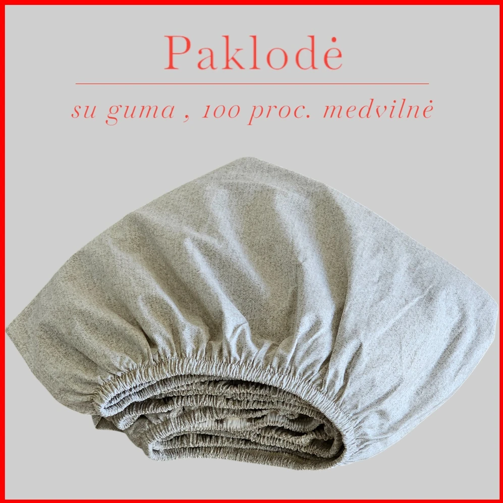 Paklodė su guma - 100x200+20cm.
